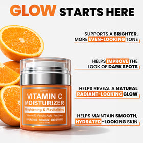 Arvesa ingredients label highlighting vitamin C, ferulic acid, peptides