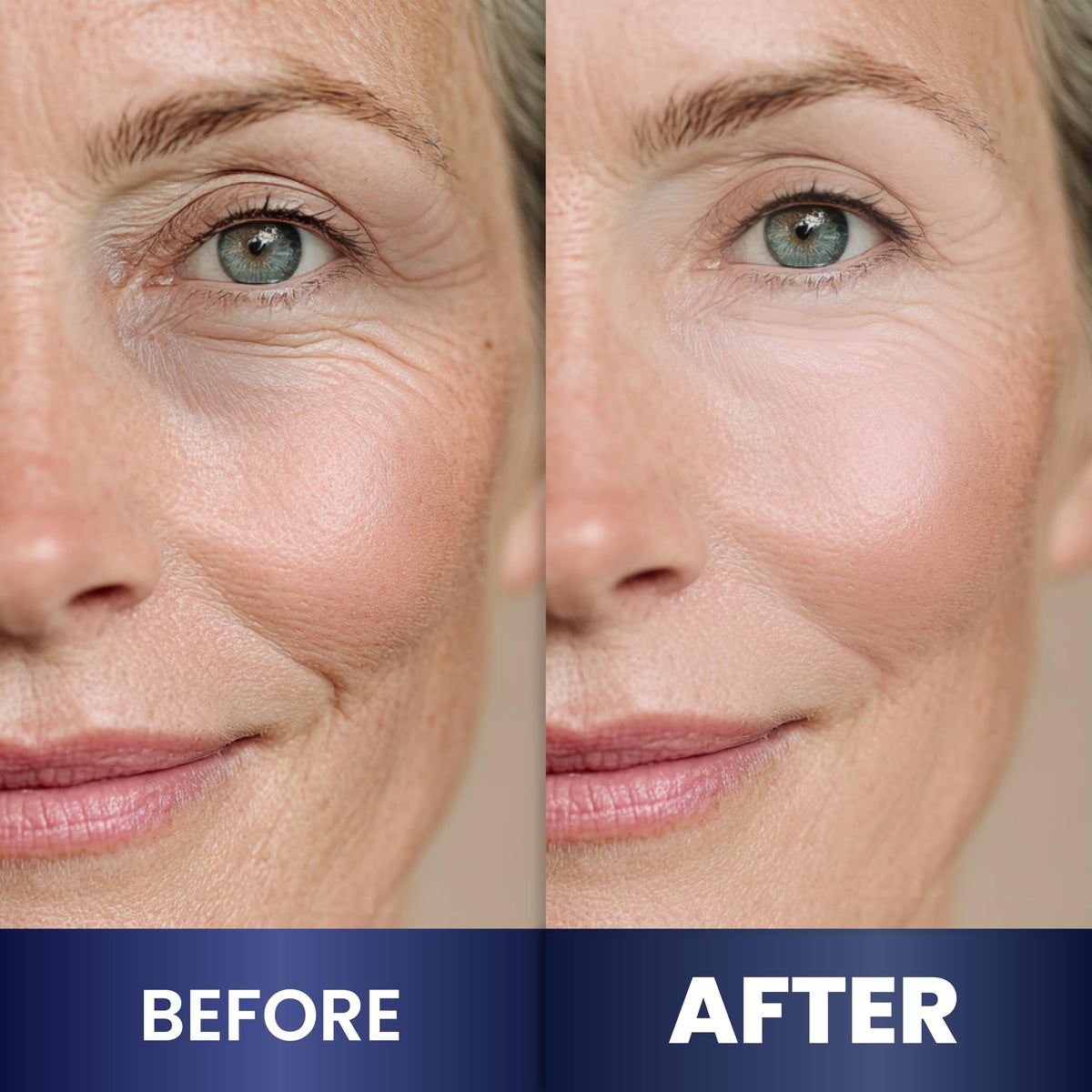 Arvesa night cream before and after skin example showing improved texture