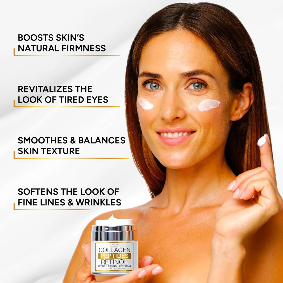 Arvesa open jar texture closeup showing creamy blend that hydrates and smooths skin