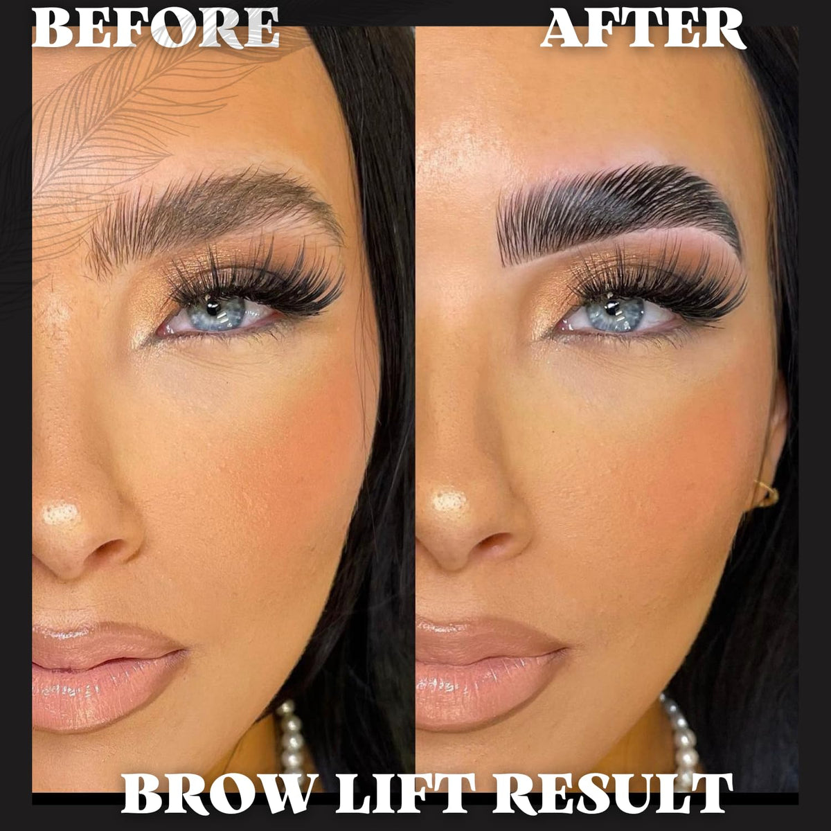 ARYANA NEW YORK before and after brows showing fuller natural lift