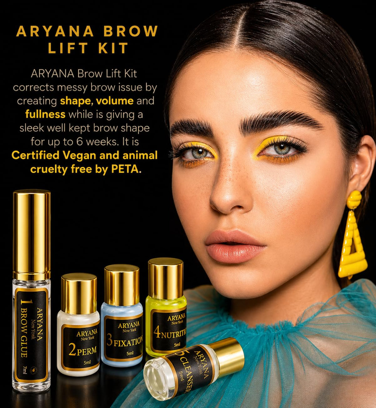 ARYANA NEW YORK tools laid out for precise application and neat results