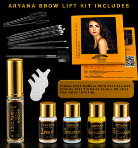 ARYANA NEW YORK lotion bottles close-up showing formula clarity and control