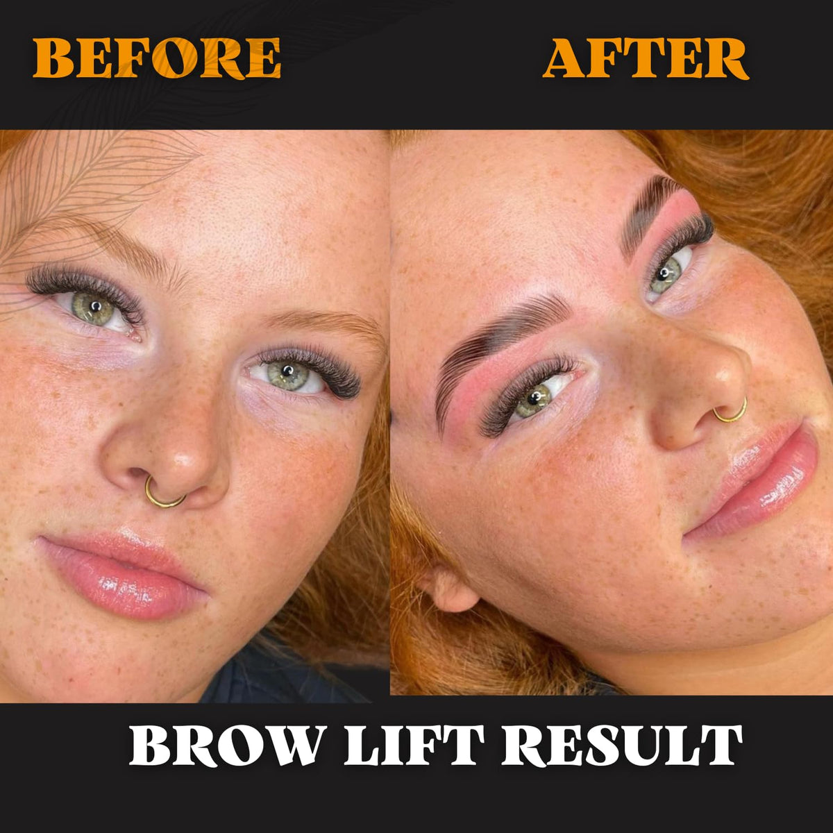 ARYANA NEW YORK brow lamination being styled to create feathered shape