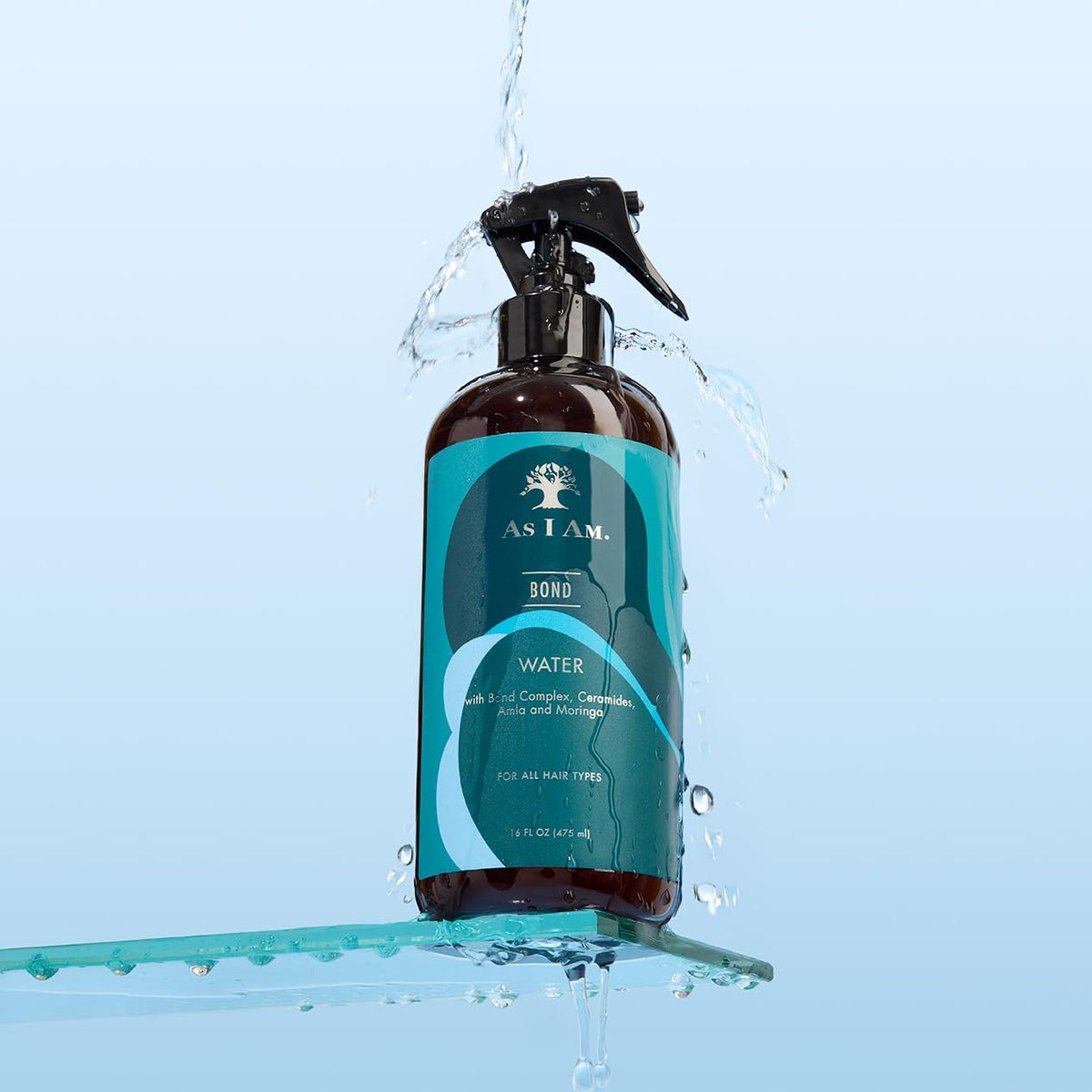 As I Am bottle on bathroom shelf suggesting daily care routine