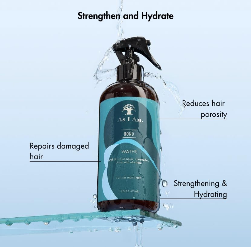 As I Am clear liquid texture pour illustrating lightweight hydration