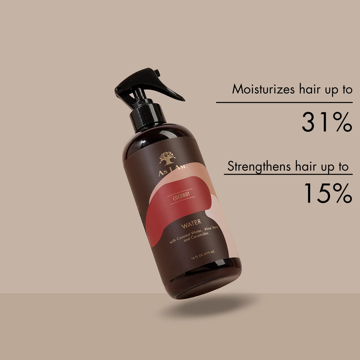 As I Am ingredients label featuring coconut water and ceramides benefits