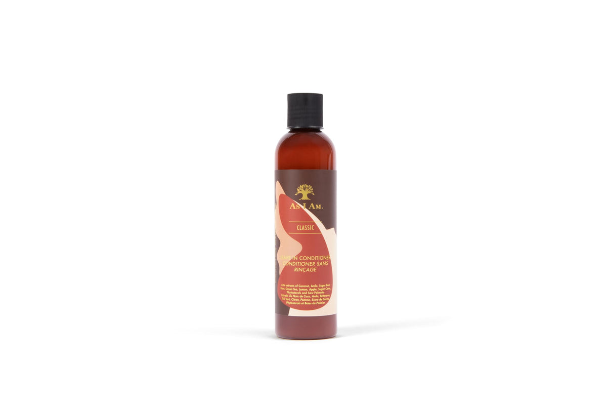 As I Am front packaging showing bottle, clear label and easy-pour design for convenient use