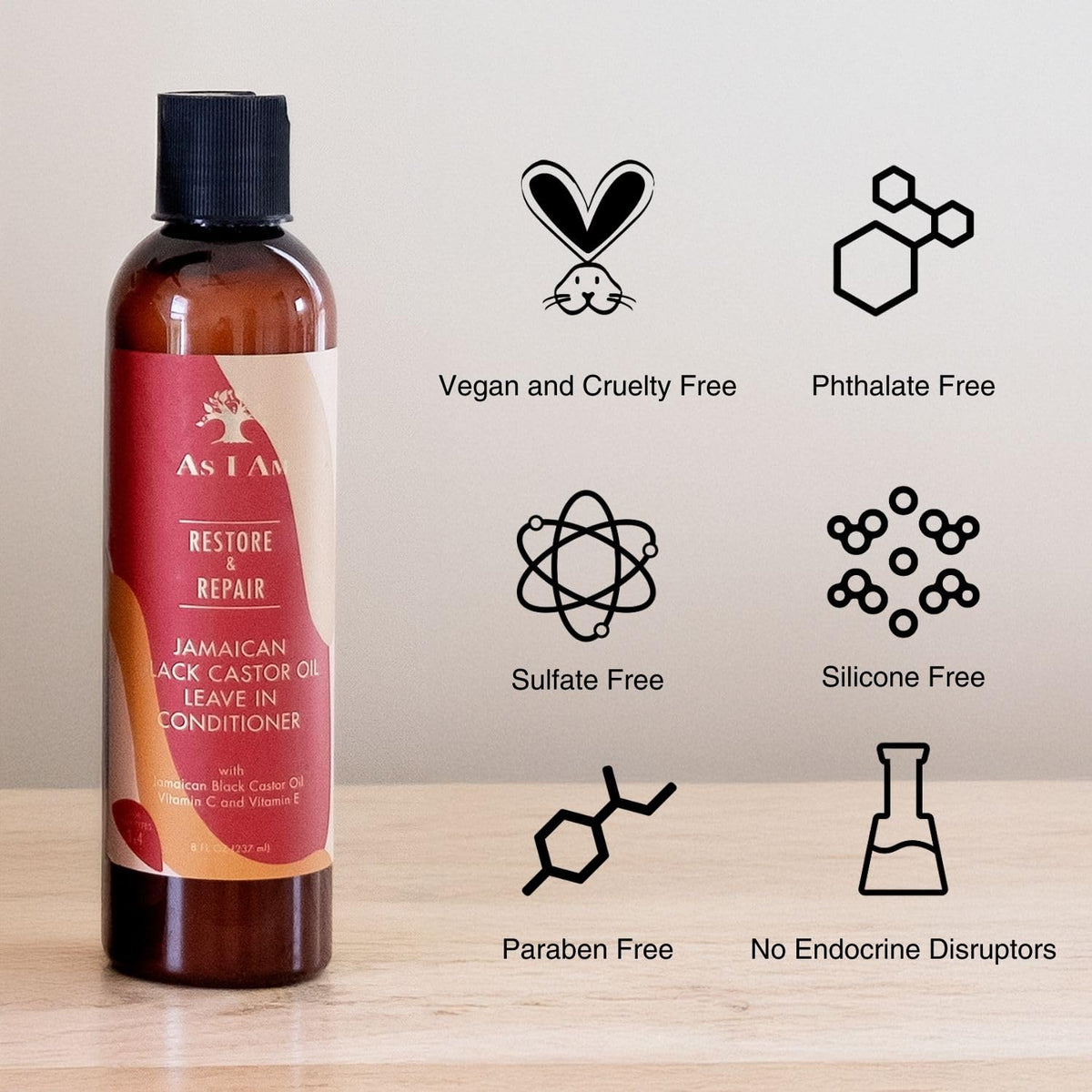 As I Am displayed on bathroom shelf illustrating routine-ready styling prep