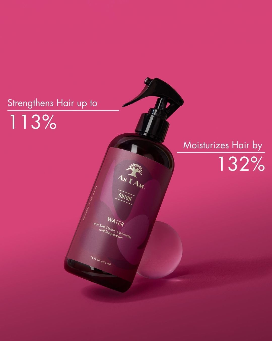 As I Am red onion and botanical extract close-up highlighting active ingredients
