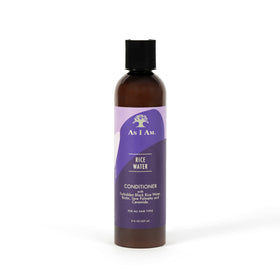 As I Am front view of 8oz bottle showing packaging and benefit of lightweight conditioning