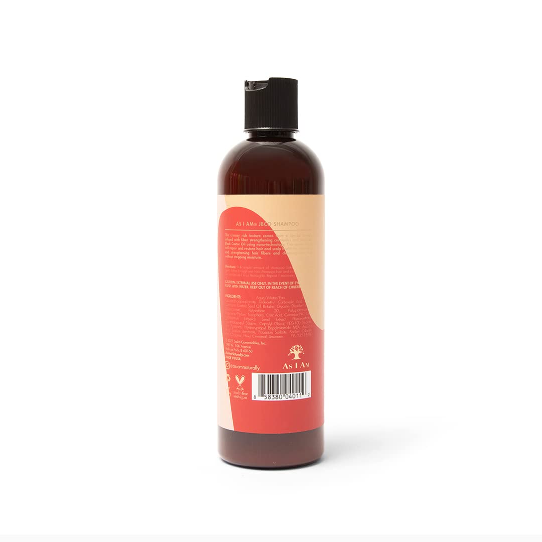 As I Am label close-up highlighting ingredients and directions
