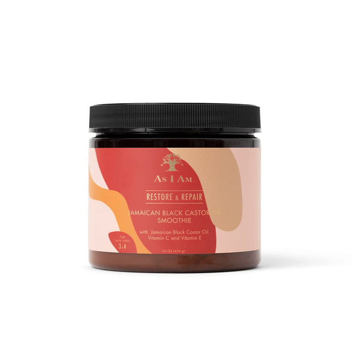 As I Am smoothie front jar showing 16 oz label and benefits