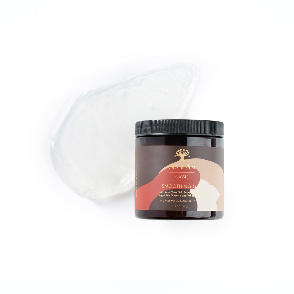As I Am smoothing gel used in styled hair for long-lasting defined curls