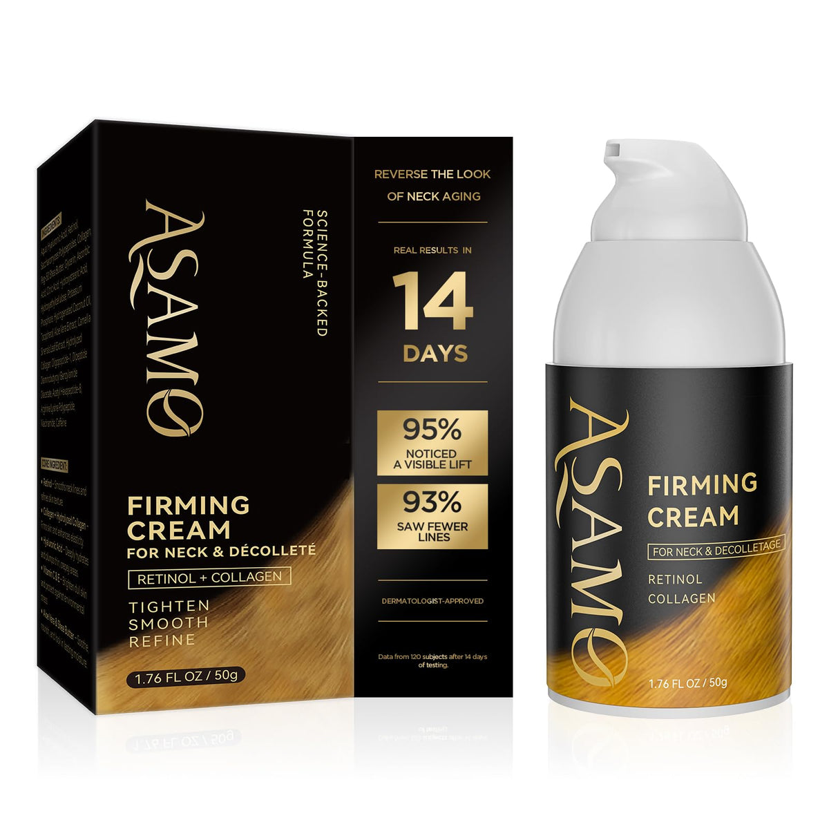 ASAMO front jar view showing packaging and product benefit hydration