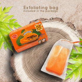 ASANTEE ingredient visual with papaya and honey, emphasizes natural extract benefits