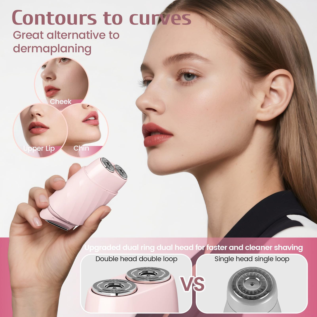 Asbyte facial head close-up showing precision for upper lip and chin