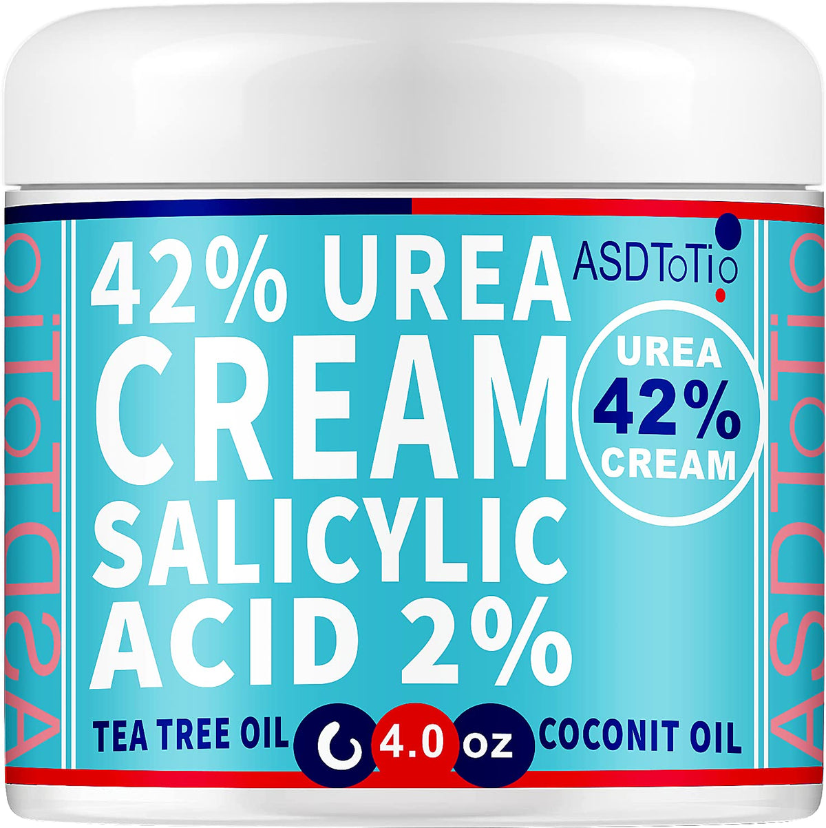ASDToTio jar front view showing product and clear labeling for targeted foot care