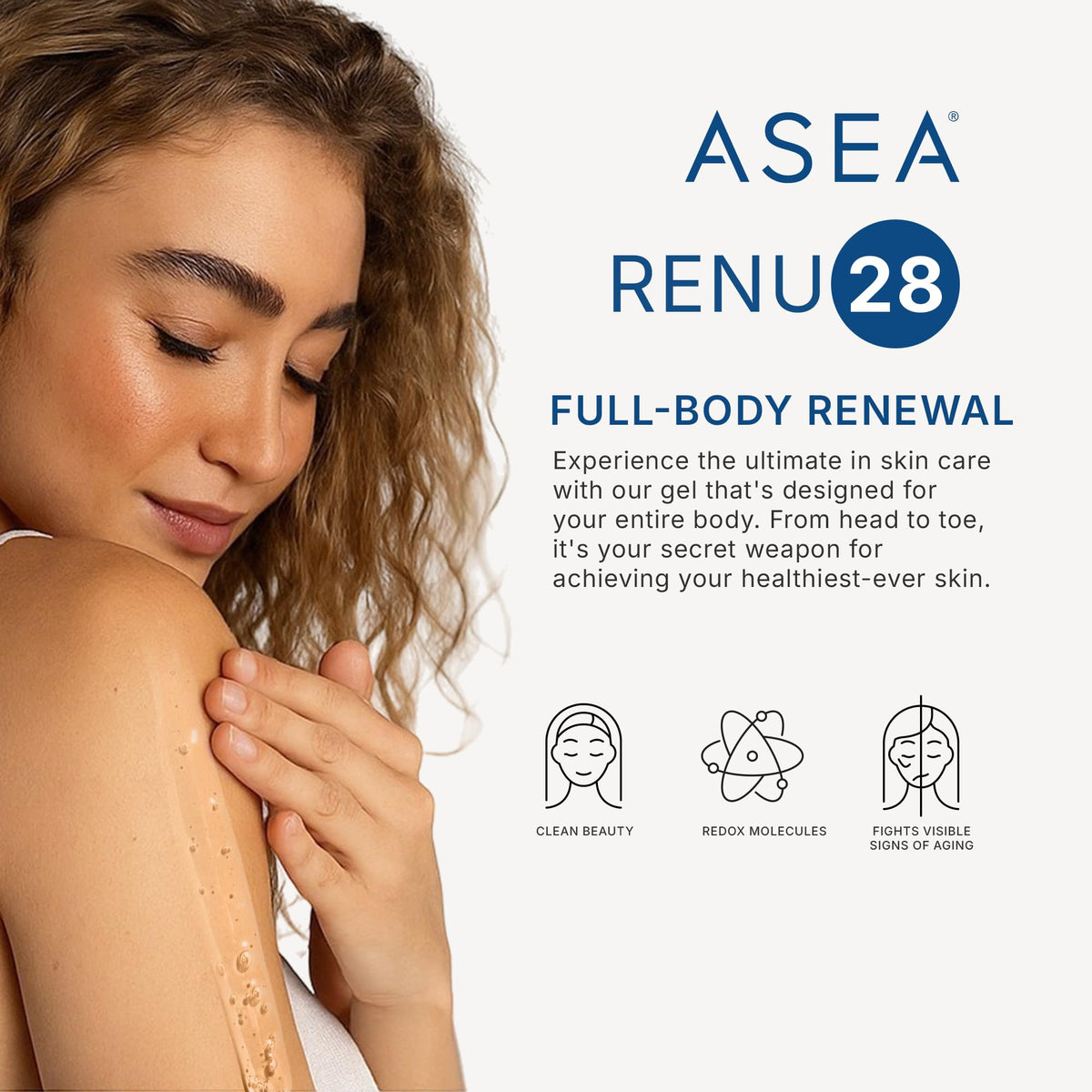 ASEA RENU28 in hand shows 90 ml scale for travel and daily use