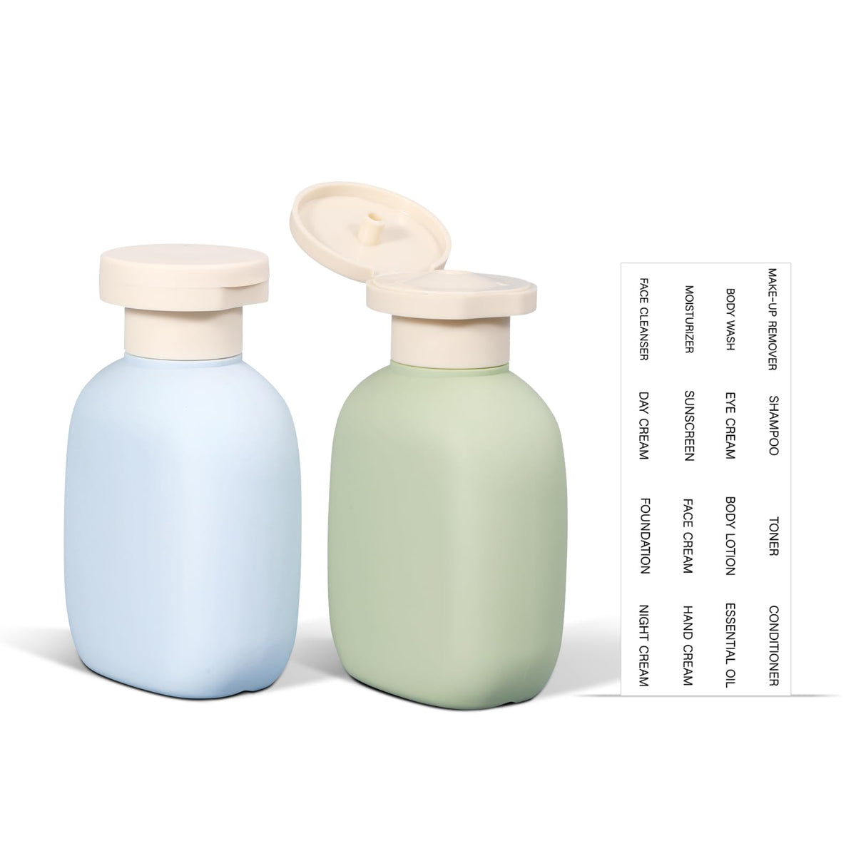 ASEVAT front packaging showing two leak-proof travel bottles for easy packing