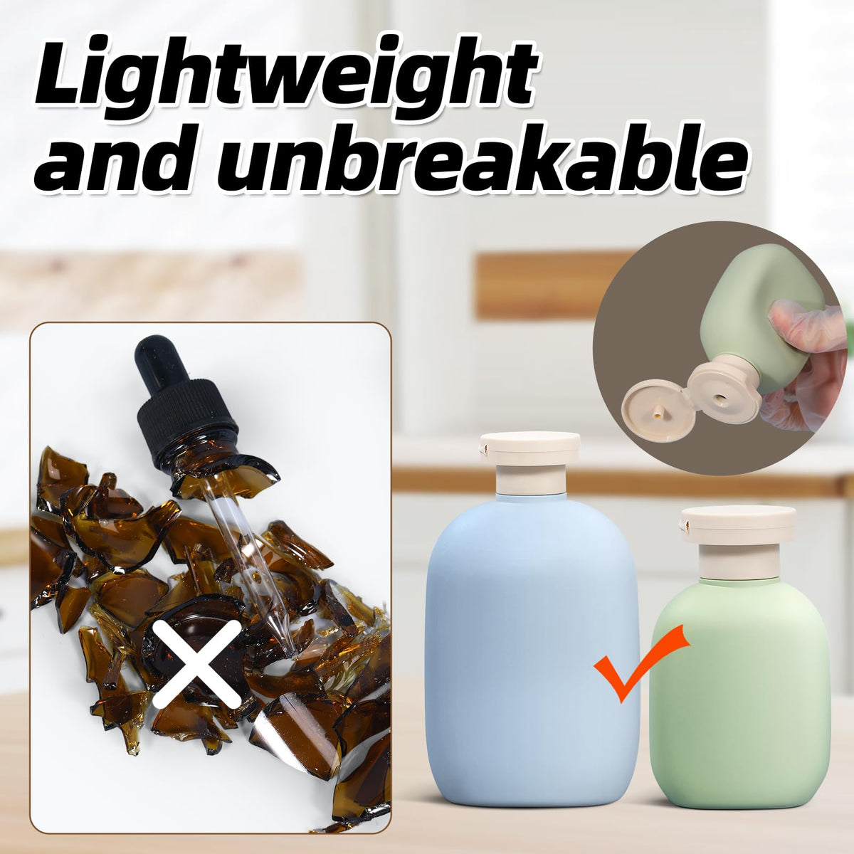 ASEVAT bottle held in hand to show true 3.4oz travel-size scale