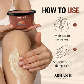 Ashanti Naturals sealing dry hair ends with soufflé to reduce frizz benefit