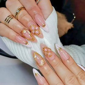Ashowner laid flat display of all six styles and 144 nails showcasing choice and variety