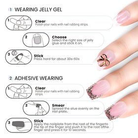 Ashowner kit contents spread showing nails, glue, tabs and manicure tools