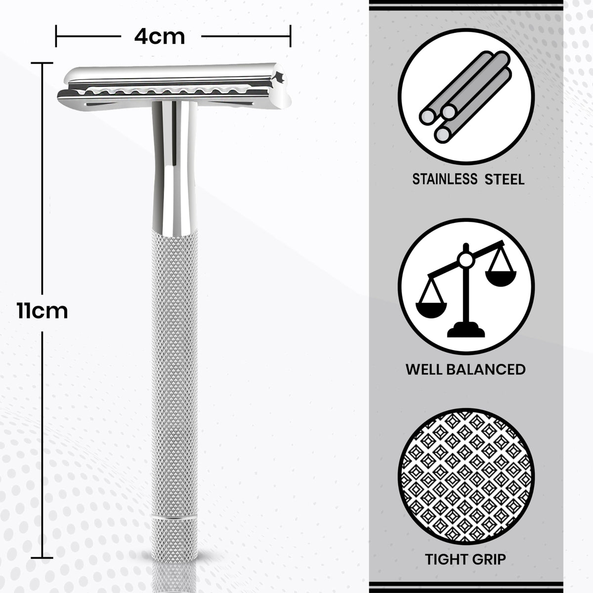 ASIPRO razor head open demonstrating easy blade change and safe replacement