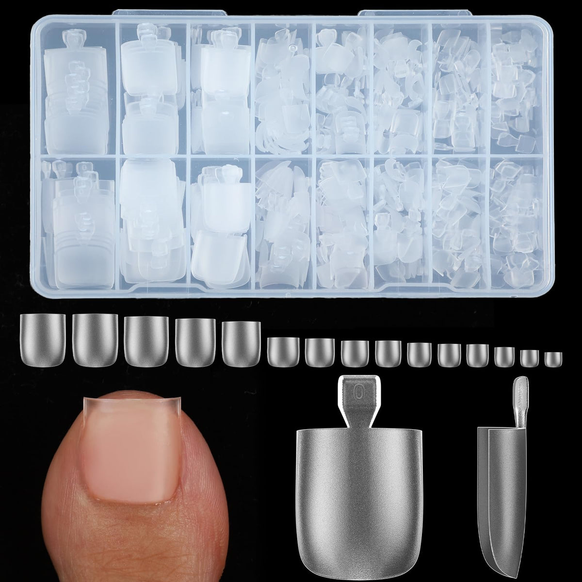 ASONRL front packaging showing 300-piece toe tips and quick benefits