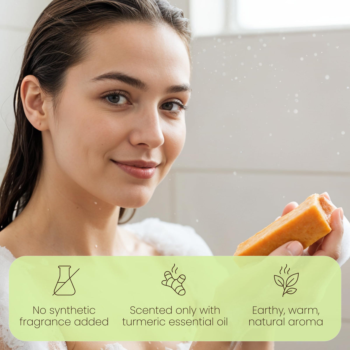 Aspen Kay Naturals soap in hand washing face demonstrating gentle cleanse