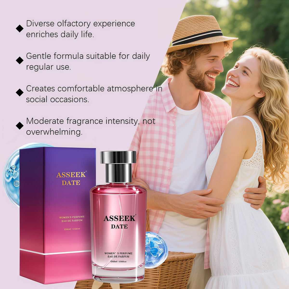 ASSEEK bottle held in hand showing 80ml scale and travel-friendly size