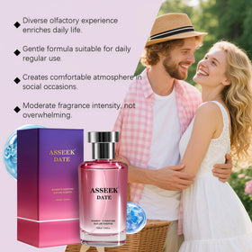 ASSEEK bottle held in hand showing 80ml scale and travel-friendly size