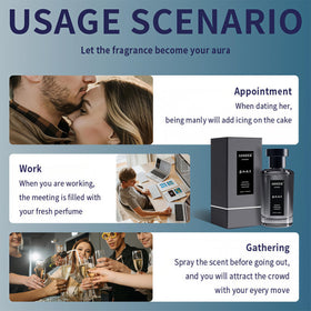 ASSEEK cologne being sprayed for on-the-go refresh and confidence