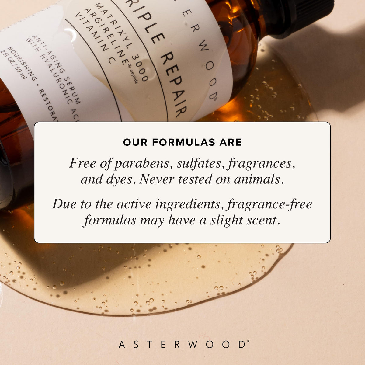 Asterwood being applied to face and neck for smoother, hydrated skin