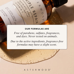 Asterwood being applied to face and neck for smoother, hydrated skin