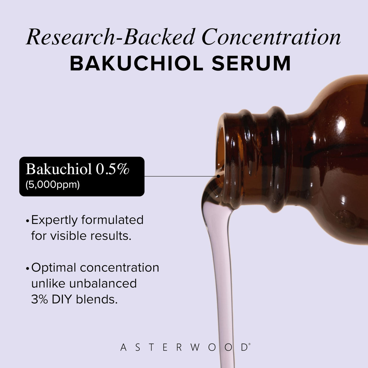 Asterwood serum texture close-up showing lightweight consistency and quick absorption