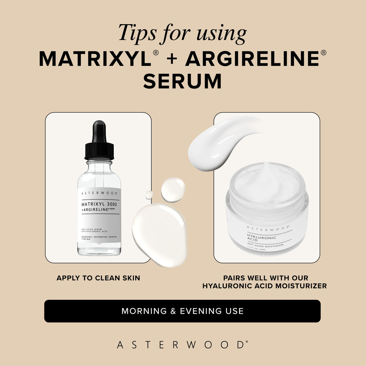 Asterwood serum on bathroom counter in routine setting for everyday skincare use