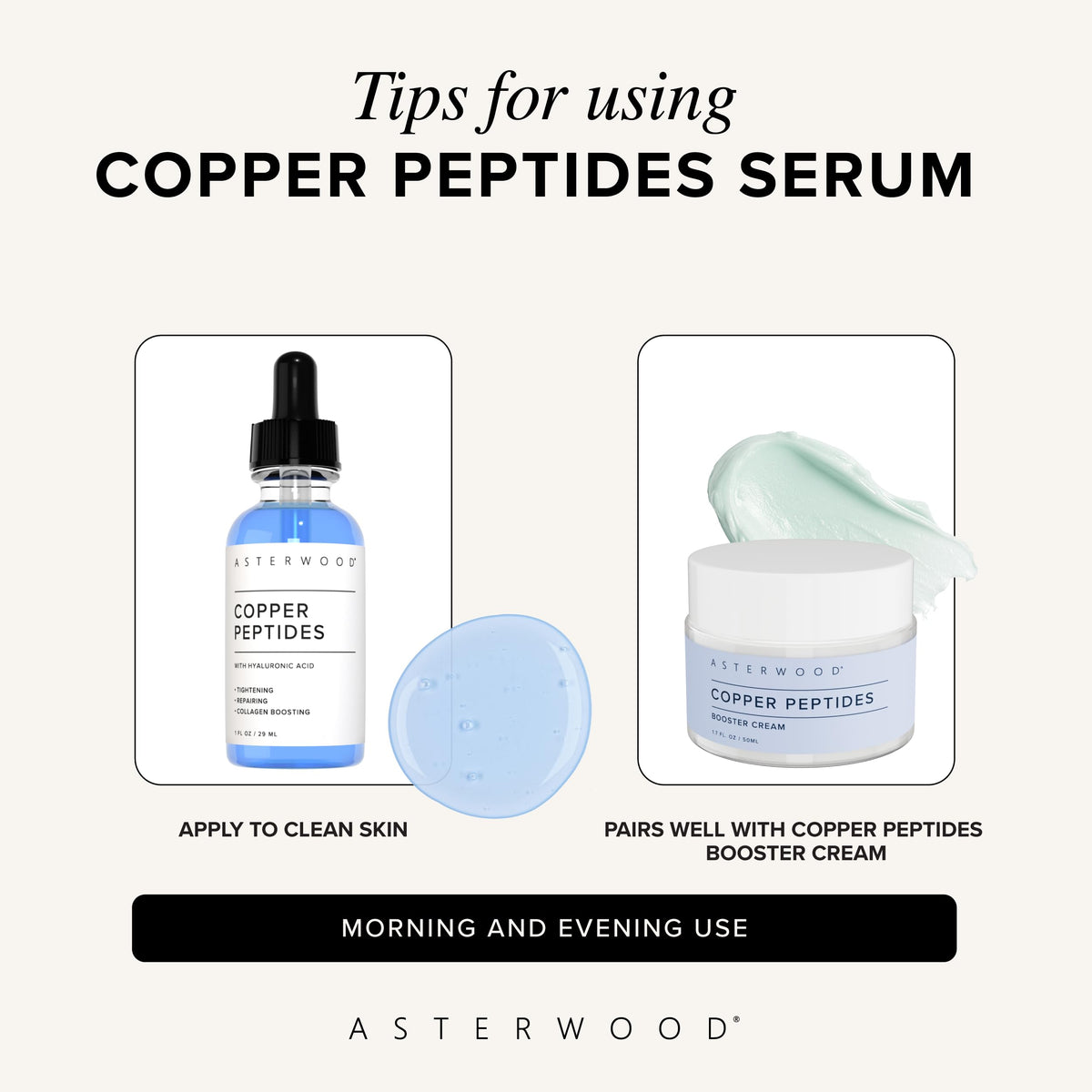 Asterwood bottle on bathroom vanity during application, highlights everyday routine compatibility