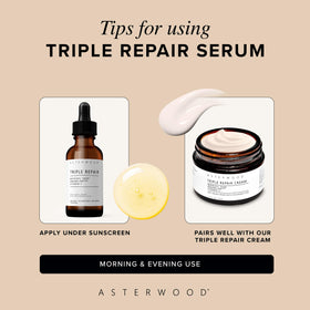 Portrait of applying serum in morning light, conveys Asterwood supportive daily ritual