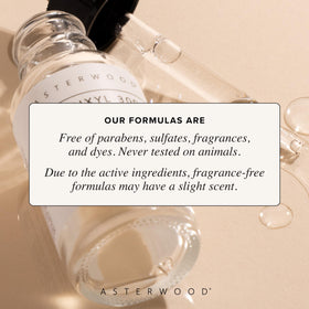 Asterwood bottle beside a ruler to show 1 fl oz size and travel-friendly benefit