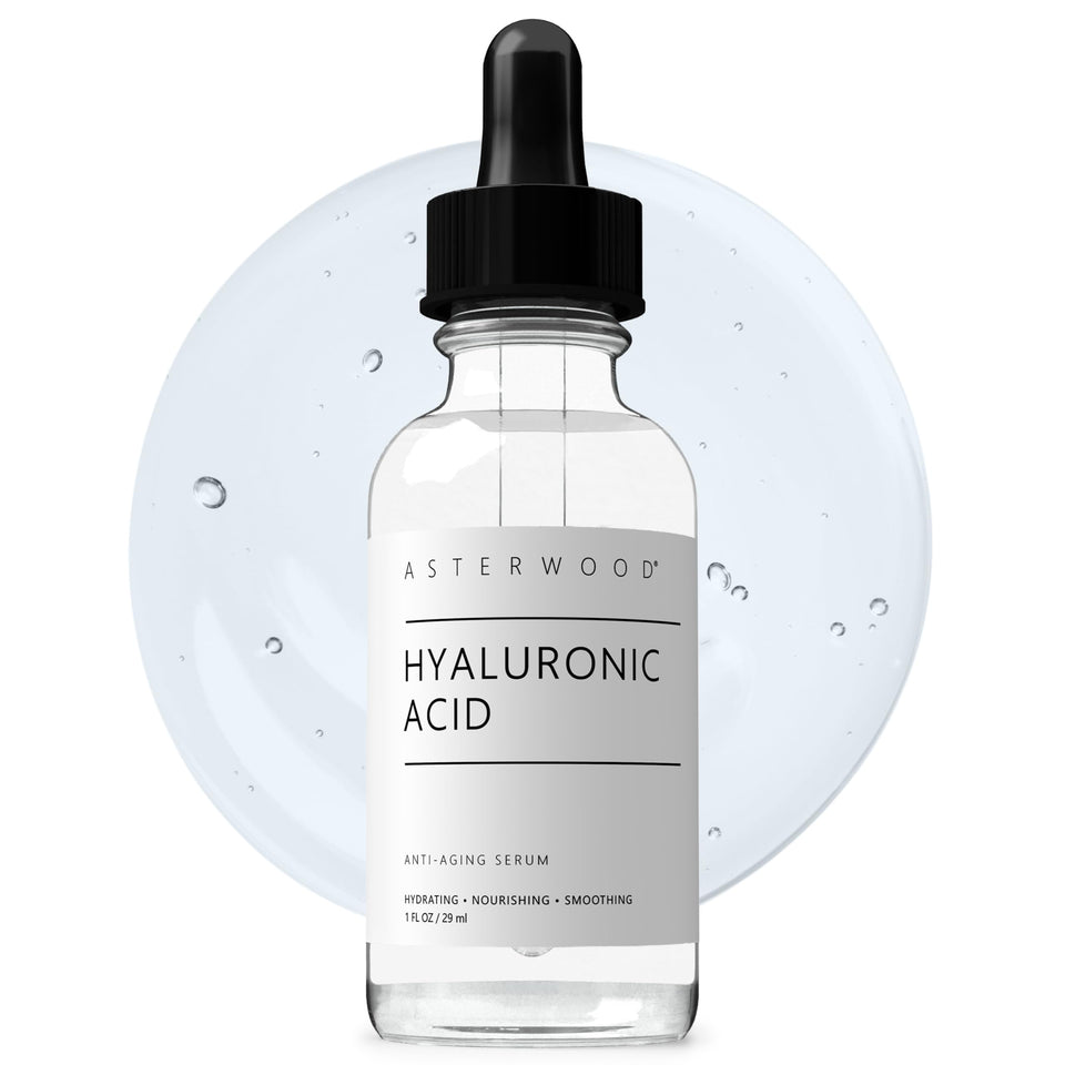 Asterwood serum front bottle showing clean packaging and hydrating benefits