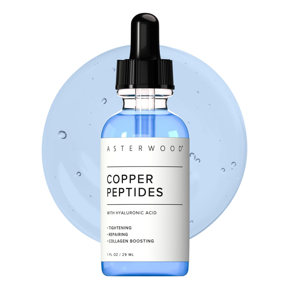 Asterwood front bottle showing label and clean packaging benefits