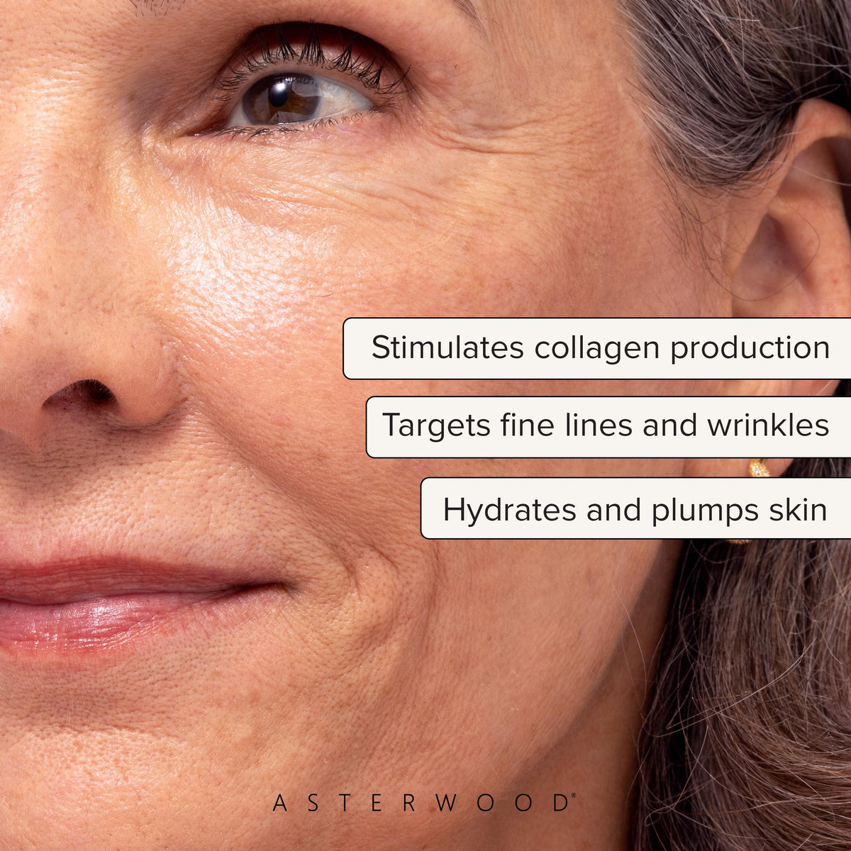Asterwood pump dispensing serum demonstrating easy application