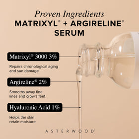 Asterwood close-up texture of serum highlighting fast-absorbing, non-greasy finish