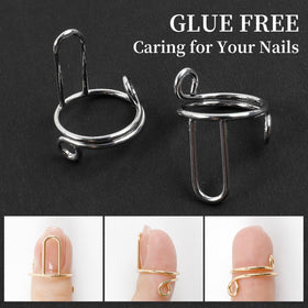 ASTONFOG rings and press-on nails on a vanity showing quick style changes