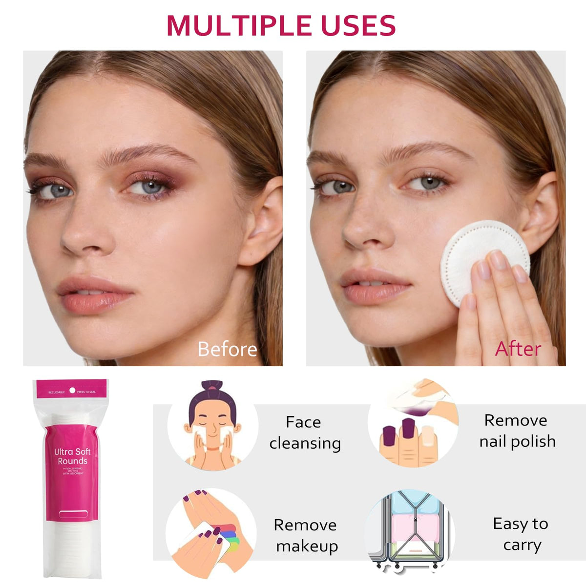 Astraescly pad removing eye makeup gently protecting delicate skin