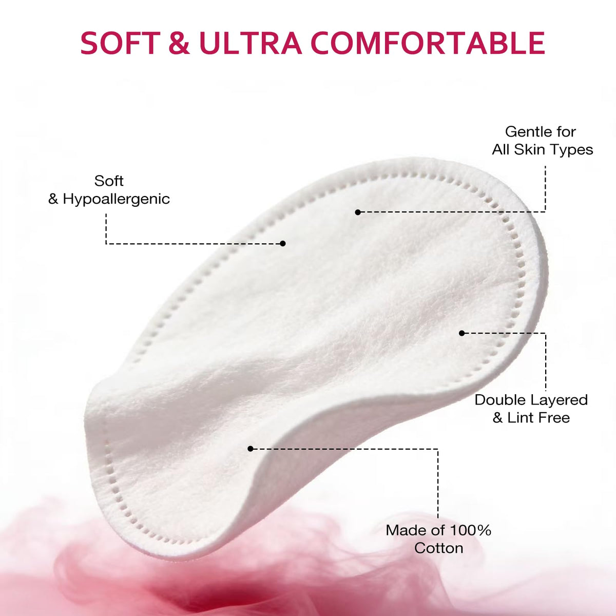 Astraescly close-up of pad texture highlighting soft absorbent pure cotton