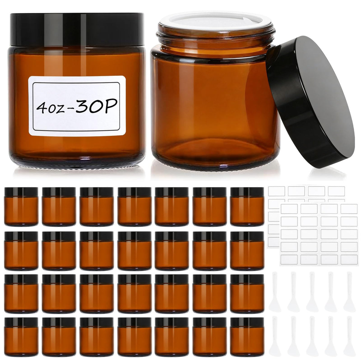 AstrivixDD front view of 30 amber 4 oz jars showing full kit convenience