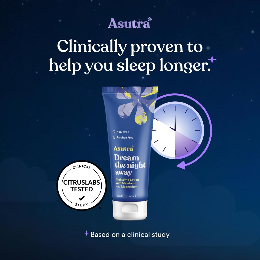 ASUTRA lotion texture close-up demonstrating smooth absorption and hydration