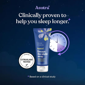 ASUTRA lotion texture close-up demonstrating smooth absorption and hydration